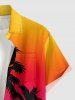 Tenue assortie pour couple de plage hawaïenne avec imprimé nuage ombré cocotier - Orange 