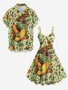Robe débardeur Hawaï à imprimé Dinosaure Guitare Chapeau Cactus (Bretelles ajustables) - Vert Jaune 6X