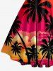 Coconut Tree Cloud Ombre Print Crisscross Straps Bowknot Hawaii Tank Dress - Orange S