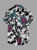 Halloween Skull Rose Flowers Butterfly Print Matching Outfit For Couples -  