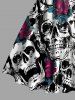 Halloween Skull Rose Flowers Butterfly Print Matching Outfit For Couples -  
