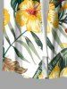 Tenue de plage hawaïenne assortie pour couples avec imprimé feuilles tropicales et fleurs d'hibiscus -  