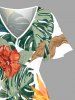 Tenue de plage hawaïenne assortie pour couples avec imprimé feuilles tropicales et fleurs d'hibiscus -  