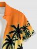 Coconut Tree Seascape Colorblock Print Matching Hawaii Beach Outfit For Couples -  