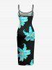 Tenue de plage hawaïenne assortie à motif fleurs pour couples - Turquoise 