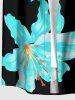Tenue de plage hawaïenne assortie à motif fleurs pour couples - Turquoise 