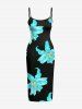 Tenue de plage hawaïenne assortie à motif fleurs pour couples - Turquoise 
