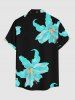 Tenue de plage hawaïenne assortie à motif fleurs pour couples - Turquoise 
