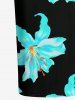 Tenue de plage hawaïenne assortie à motif fleurs pour couples - Turquoise 