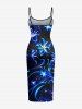 Galaxy Flowers Glitter 3D Print Hawaii Fitted Dress -  
