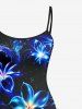 Galaxy Flowers Glitter 3D Print Hawaii Fitted Dress -  