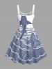 Robe trapèze imprimée Shark Sea Hawaii - Bleu profond L