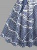 Robe A Line imprimé requin mer Hawaii - Bleu profond 6X