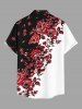Flower Leaf Branch Print Hawaii Button Pocket Shirt For Men -  