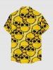 Chemise hawaïenne à imprimé crânes avec poche boutonnée pour homme - Jaune 6XL