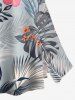 Hibiscus Flowers Leaf Print Split Hawaii Skirt -  