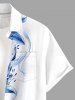 Flowers Leaf Print Buttons Pocket Hawaii Shirt For Men -  
