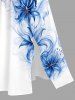 Flowers Leaf Print Split Hawaii Midi Dress -  