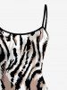 Robe cintrée imprimé rayé animal ethnique Hawaii - Noir XXS