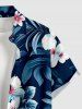 Chemise Hawaii à imprimé fleurs et feuilles tropicales avec poche boutonnée pour homme - Cadetblue S