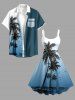 Robe trapèze Hawaii à imprimé ombré Cocotier - Paon Bleu S