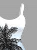 Robe trapèze Hawaii à imprimé ombré Cocotier - Paon Bleu S