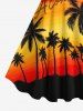 Coconut Tree Ombre Dusk Print Hawaii A Line Dress -  