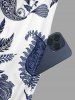 Robe trapèze Hawaii à imprimé cocotier, soleil, fleurs et paisley - Bleu profond L