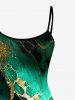 Robe Hawaï à imprimé marbré texturé - Vert profond XXS