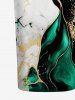 Robe Hawaï à imprimé marbré texturé - Vert profond XXS