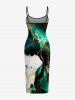 Robe Hawaï à imprimé marbré texturé - Vert profond XXS
