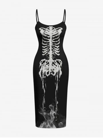 Skeleton Print Fitted Dress