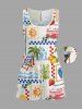 Matching Hawaii Shirt and Romper Beach Outfit Sun Fruit Sea Print For Couples -  
