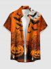 Tenue assortie pour couple Halloween citrouille chauve-souris toile d'araignée imprimé lune - Orange 