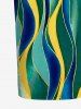African Printed Matching Couple Outfit Curve Colorblock Hawaiian Set -  