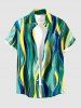 African Printed Matching Couple Outfit Curve Colorblock Hawaiian Set -  