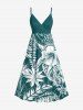 Tropical Leaf Hibiscus Flower Print Matching Hawaii Beach Outfit For Couples -  