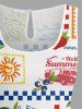 Sun Fruit Sea Print Hawaii Drawstring Pocket Romper -  