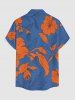 Chemise homme Hawaii à imprimé feuilles et fleurs avec poche boutonnée - Bleu Ciel S