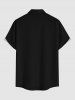 Chemise pour homme à imprimé squelette, avec boutons et poche - Noir S