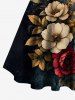 Flowers Leaf Colorblock Print Matching Hawaii Beach Outfit For Couples -  