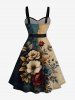Flowers Leaf Colorblock Print Matching Hawaii Beach Outfit For Couples -  