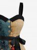 Flowers Leaf Colorblock Print Matching Hawaii Beach Outfit For Couples -  