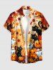 Tenue assortie à imprimé Halloween : citrouille, chat, fantôme et feuilles d'érable pour couples - Orange 