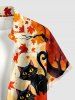 Tenue assortie à imprimé Halloween : citrouille, chat, fantôme et feuilles d'érable pour couples - Orange 