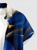 Ocean Current Colorblock Imprimé Assorti Tenue de Plage Hawaïenne pour Couples - Bleu profond 