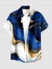 Ocean Current Colorblock Imprimé Assorti Tenue de Plage Hawaïenne pour Couples - Bleu profond 