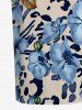 Robe imprimé léopard et fleurs Hawaii - Bleu clair 1X
