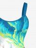 Coconut Tree Dinosaur Cat Sea Waves Print Hawaii A Line Dress -  