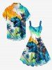 Coconut Tree Dinosaur Cat Sea Waves Print Hawaii A Line Dress -  